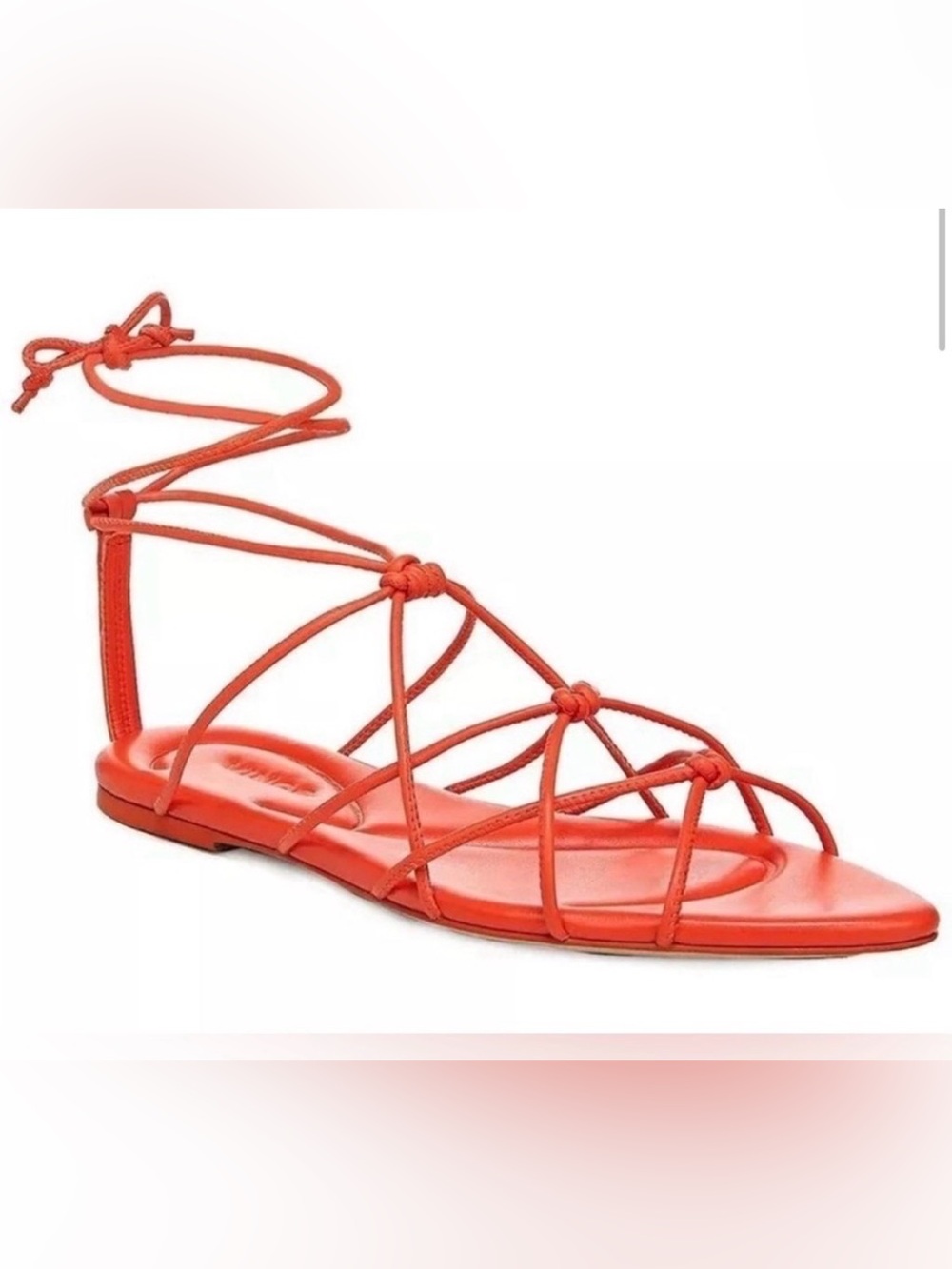 Vince Kenna Knotted Leather Gladiator Sandals Burnt Orchid Orange Strappy Flat